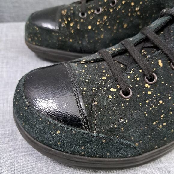 Finn Comfort Ikebukuro Black Nubuck Glitter Sneaker Shoes Women's 7.5 US - Picture 7 of 13